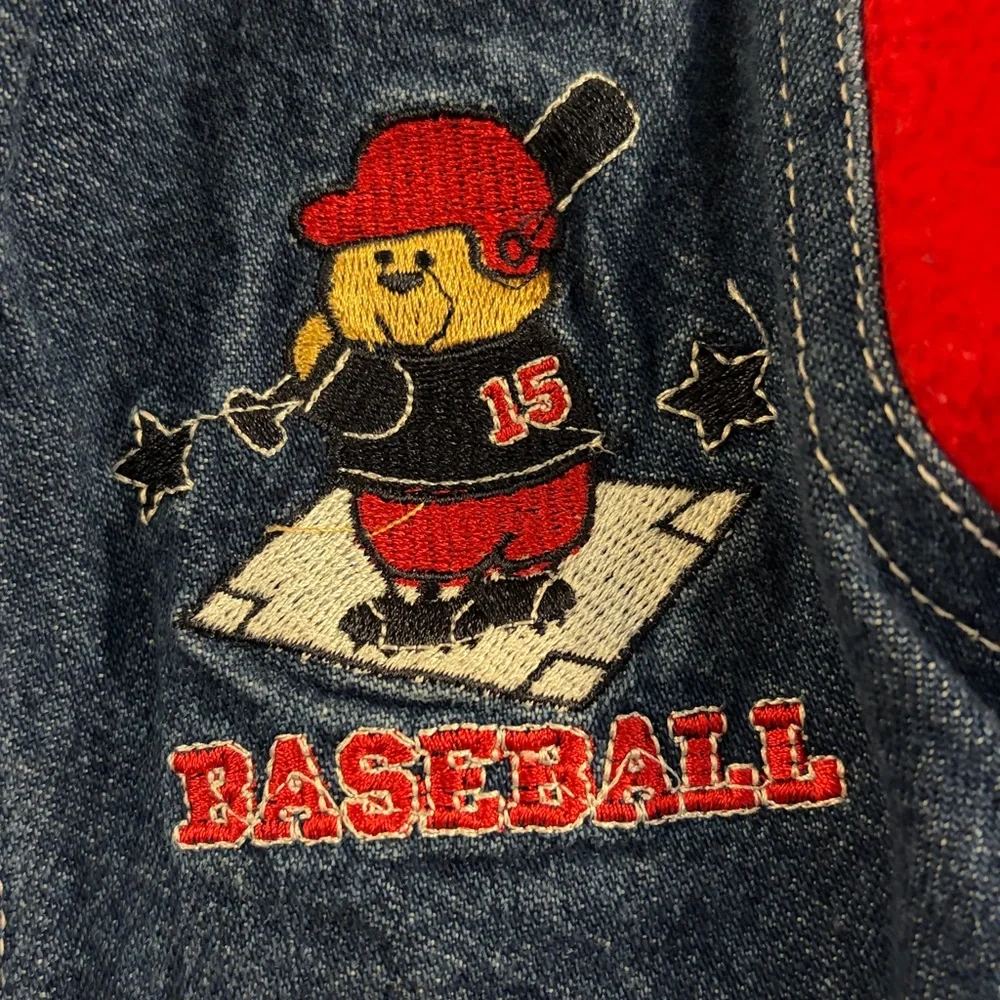 Vintage Infant Baseball Denim Jean Jacket‎ 12M
